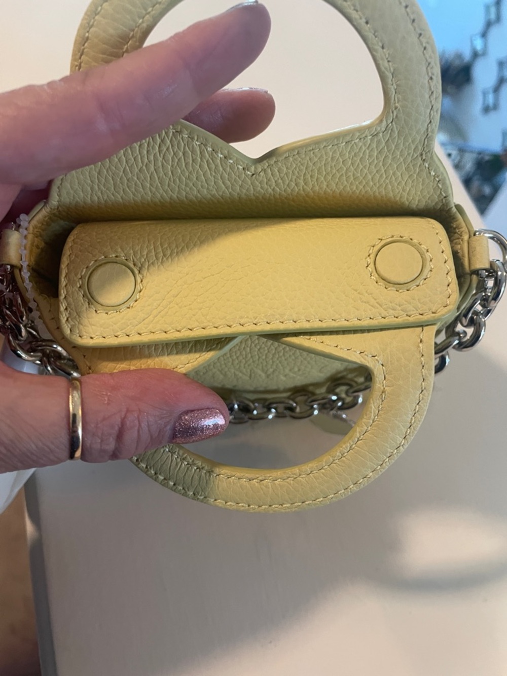 Tiffany & Co. Yellow Heart Leather Mini Bag with Silver Chain & 5 Charms - Picture 12 of 14